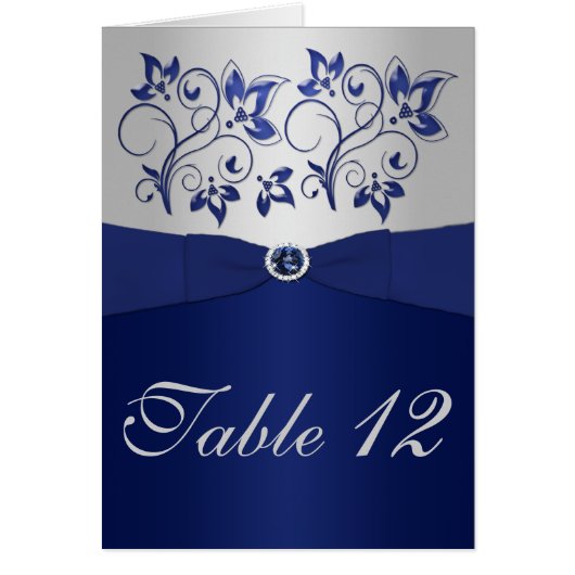 ネイビーとシルバーのテーブル番号カード (正面)