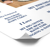 ネイビーとシルバーのボウタイ　ファーストバースデー マイルストーン ポスター (角)