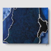 ネイビーとシルバーの瑪瑙の大理石Sweet sixteen ゲストブック (裏面)