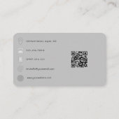 ネイビーとシルバーアゲートの貴石QRコード 名刺 (裏面)