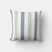 ネイビーとセージ緑ヘリンボーン枕 クッション (正面)