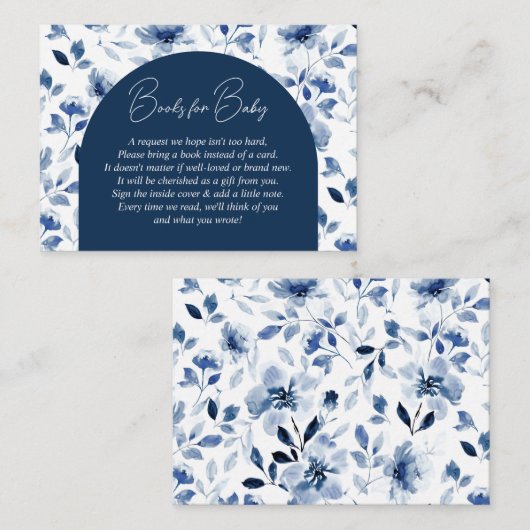 ネイビーとダスティブルーボーイフローラブックリクエスト エンクロージャーカード (正面/裏面)