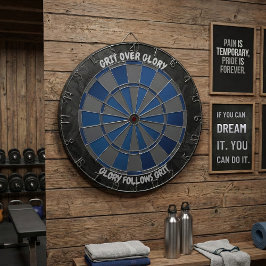 ネイビーとチャコールグリットのグリッタースタイルで輝きを放つモチベーショナルデザイン ダーツボード