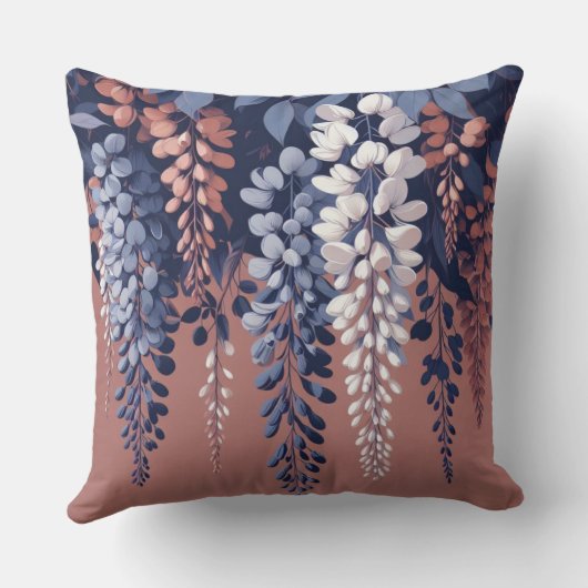 ネイビーとバラウィステリアエレガンス クッション (裏面)