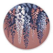 ネイビーとバラウィステリアエレガンス セラミックノブ (正面)