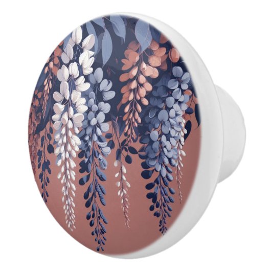 ネイビーとバラウィステリアエレガンス セラミックノブ (右)