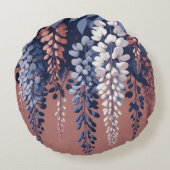 ネイビーとバラウィステリアエレガンス ラウンドクッション (裏面)