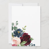 ネイビーとバーガンディの洗礼招待状 招待状 (裏面)