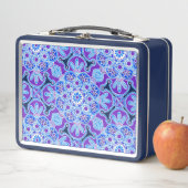 ネイビーとパープルのタイルプリント弁当箱 メタルランチボックス (インサイチュ)
