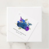 ネイビーとパープルのヴィンテージフローラとレース結婚ズ フェイバータグ (インサイチュ)