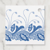 ネイビーとパープルのヴィンテージフローラとレース結婚ズ フェイバータグ (裏面)