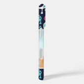 ネイビーとピンクのイカットペイズリーカスタムフォトモノグラム Case-Mate iPhoneケース (裏面 / 右)