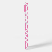 ネイビーとピンクのトレリス・モノグラム Case-Mate iPhoneケース (裏面 / 左)