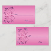 ネイビーとピンクのフローラプレイスカード プレイスカード (正面/裏面)