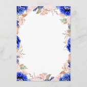 ネイビーとピンクのフローラ結婚ズ・インフォメーション・ゲスト エンクロージャーカード (裏面)