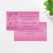 ネイビーとピンクのフローラ結婚式の引き出物ラベル (デスク)