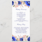 ネイビーとピンクのフローラ結婚式 プログラム (裏面)