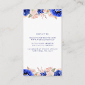 ネイビーとピンクの水彩花エレガント色 名刺 (裏面)