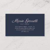 ネイビーとピンクの花 名刺 (裏面)