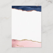 ネイビーとピンクの赤ちゃんシャワーサンキューカード エンクロージャーカード (裏面)