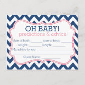 ネイビーとピンクシェブロンの予測とアドバイスカード アドバイスカード (正面)