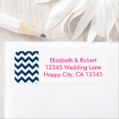 ネイビーとピンクシェブロン ラベル (インサイチュ)