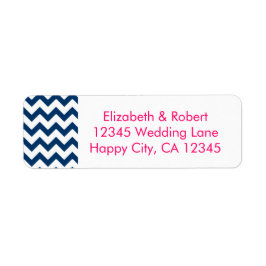 ネイビーとピンクシェブロン ラベル