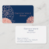ネイビーとピンクダリア 名刺 (正面/裏面)