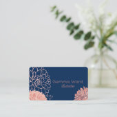 ネイビーとピンクダリア 名刺 (スタンド正面)