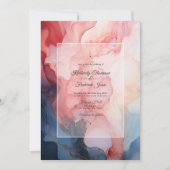 ネイビーとブルゴーニュのアルコ結婚ールインク 招待状 (正面)