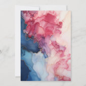 ネイビーとブルゴーニュのアルコ結婚ールインク 招待状 (裏面)