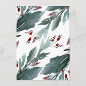 ネイビーとブルゴーニュのフローラ結婚ズ・インフォメーション・ゲスト エンクロージャーカード (裏面)