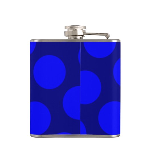 ネイビーとブルーの水玉模様 フラスク (裏面)