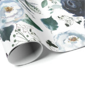 ネイビーとブルーウォーターのカラーバラ ラッピングペーパー (ロールコーナー)