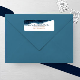 ネイビーとブロンズの水結婚色のアドレス ラベル