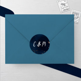 ネイビーとブロンズの水結婚色の ラウンドシール