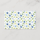 ネイビーとベビーブルー結婚の花は贈り物のメモ エンクロージャーカード (裏面)