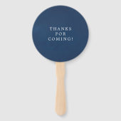 ネイビーとホワイトとシルバー・フォイル結婚式の引き出物 ハンドファン (裏面)