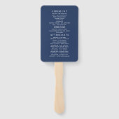 ネイビーとホワイトとシルバー・フォイル結婚式 プログラム ハンドファン (裏面)