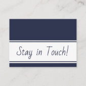 ネイビーとホワイトのはっきりした引っ越しました配布資料 名刺 (裏面)