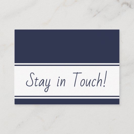 ネイビーとホワイトのはっきりした引っ越しました配布資料 名刺 (裏面)