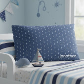 ネイビーとホワイトのアンカーパターン ID836 枕カバー