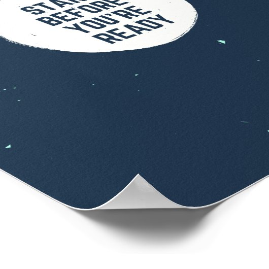 ネイビーとホワイトのグランジテクスチャ引用文カッコいい ポスター (角)