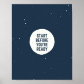 ネイビーとホワイトのグランジテクスチャ引用文カッコいい ポスター (正面)