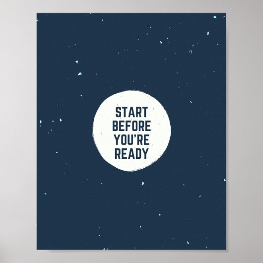 ネイビーとホワイトのグランジーテクスチャー クールな名言 ポスター (正面)