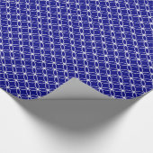 ネイビーとホワイトのジオメトリックデザインの重なり合う円 ラッピングペーパー (角)