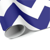 ネイビーとホワイトのジグザグギントラップ ラッピングペーパー (ロールコーナー)