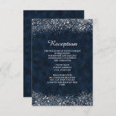 ネイビーとホワイトのスターダスト受付招待状 招待状 (正面/裏面)