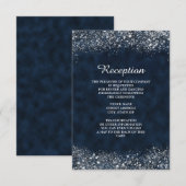 ネイビーとホワイトのスターダスト レセプション 招待状 (正面/裏面)