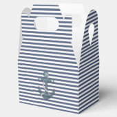 ネイビーとホワイトのストライプにアンカー フェイバーボックス (オープン)